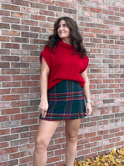 HOLIDAY PLAID SKORT- 2 COLORS
