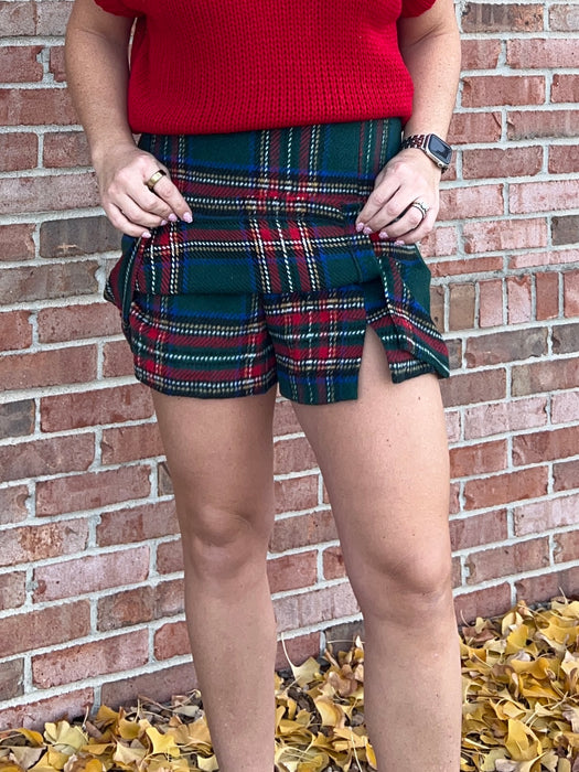 HOLIDAY PLAID SKORT- 2 COLORS
