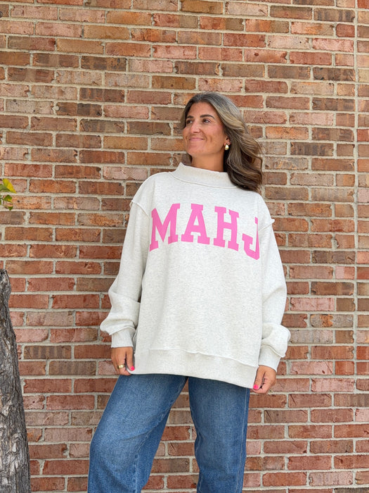 MAHJ REVERSIBLE MOCK NECK SWEATSHIRT