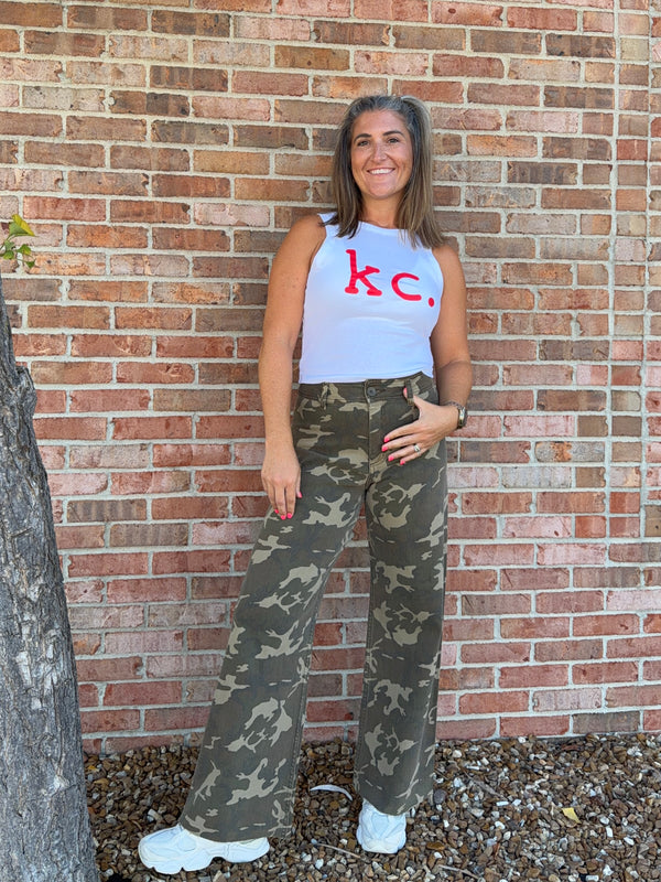 WHITE KC TANK TOP