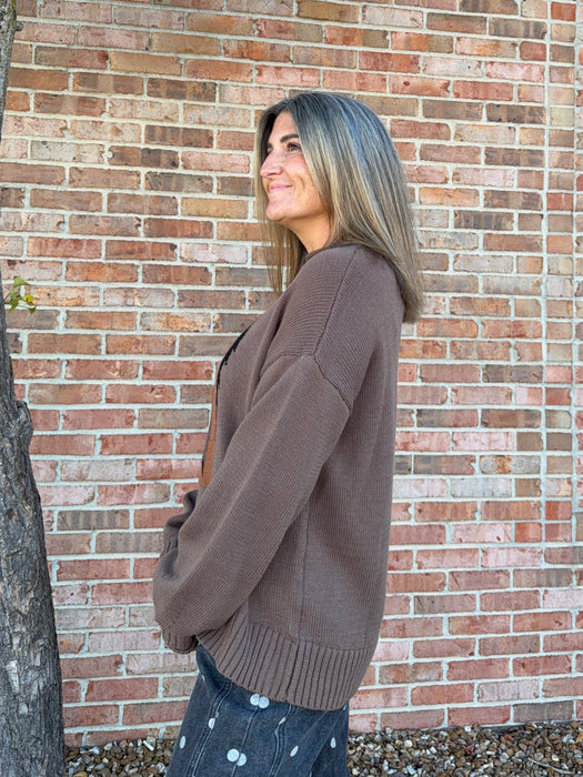 BROWN HORSE KNIT SWEATER