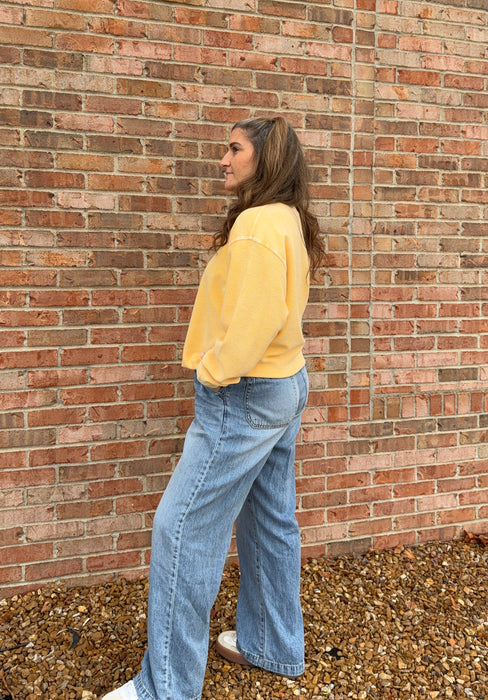 ELASTIC WAIST BAGGY JEANS