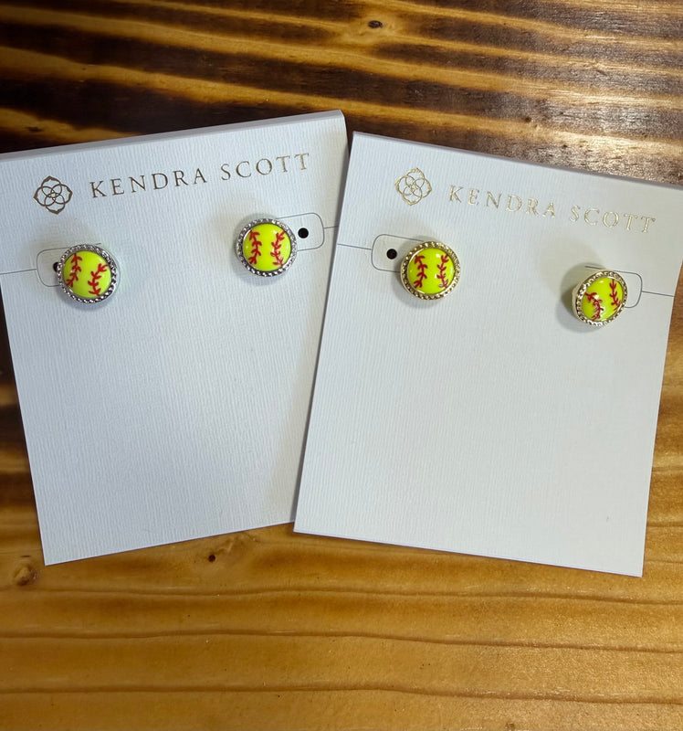 KENDRA SCOTT: SOFTBALL STUD EARRINGS