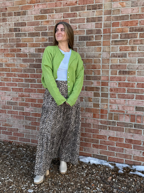 ANIMAL PRINT MAXI SKIRT