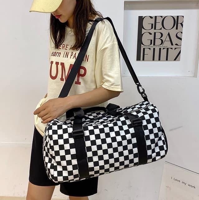 CHECKERED DUFFEL BAG