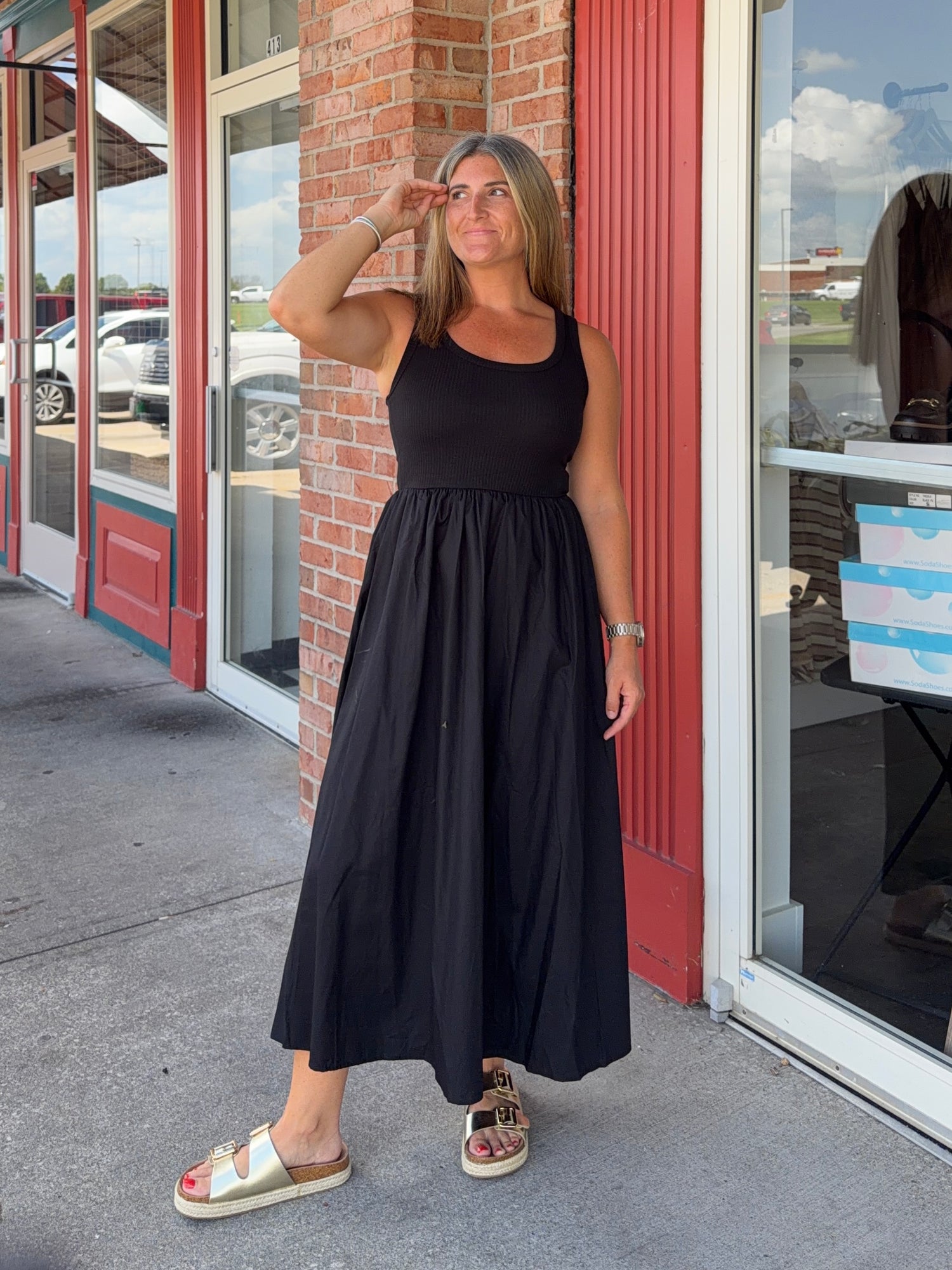 mixed media midi dress Ice Blue Mixed-Media Michaela a 3X fits sizes a 22 Brunch Date Mixed Media Floral