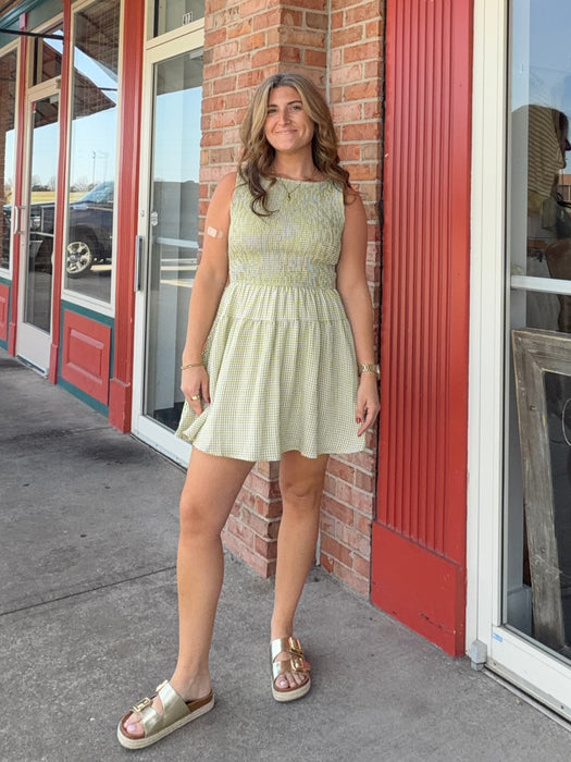 SMOCKED GINGHAM DRESS- 3 COLORS