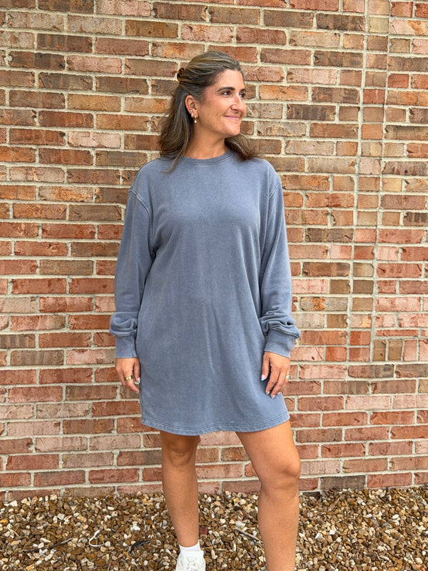 SWEATSHIRT DRESS- 3 COLORS