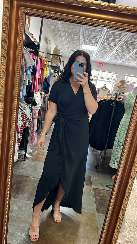LITTLE BLACK WRAP DRESS