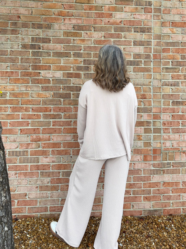 RIBBED MOCK NECK SET- 2 COLORS