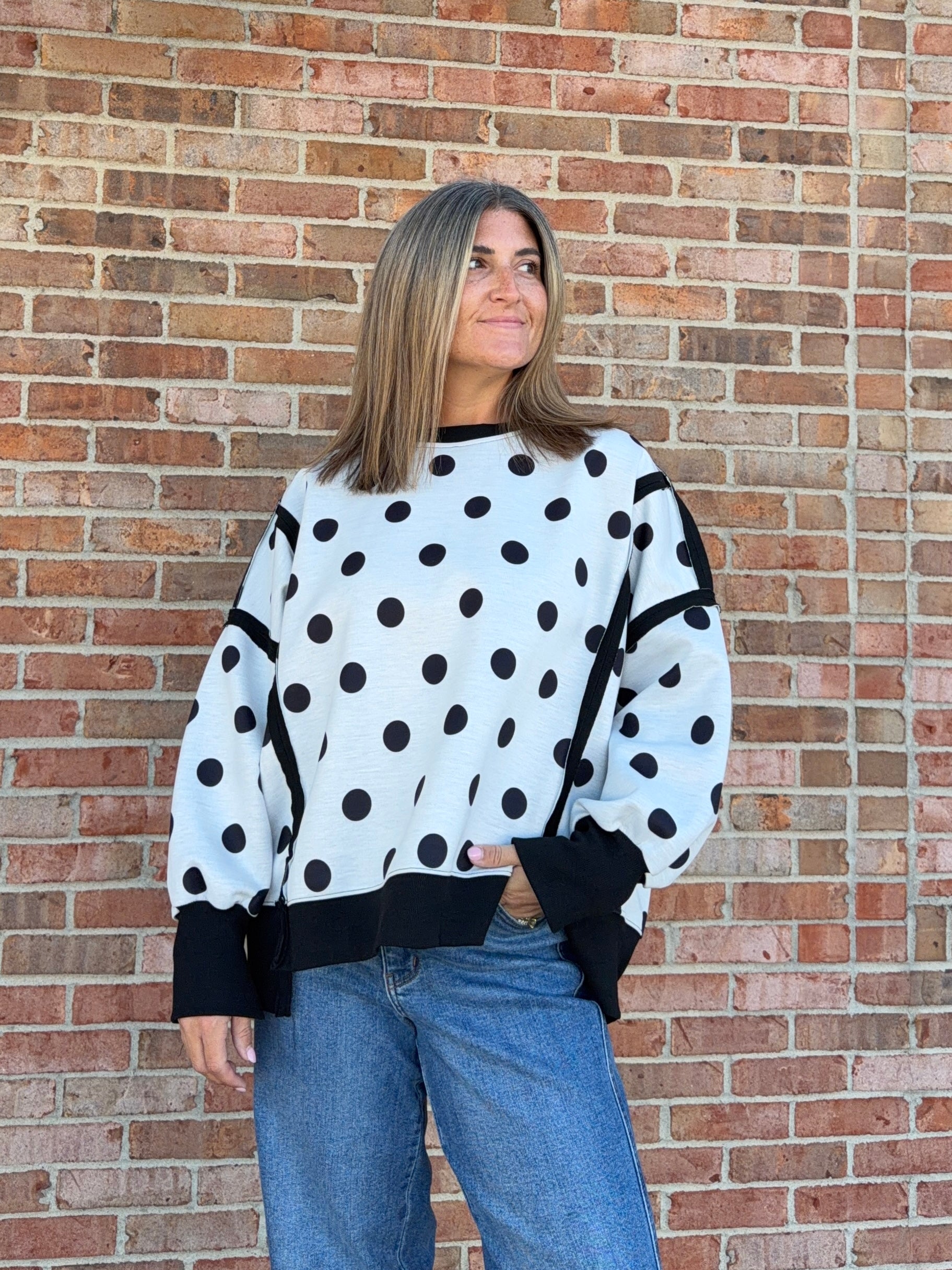 POLKA DOT SWEATSHIRT
