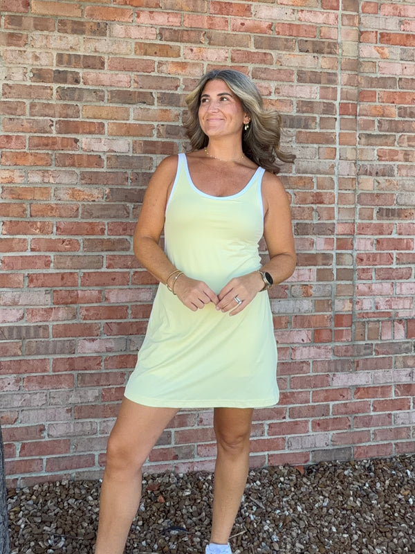 yellow athletic dress Active Vibe Athletic Dress In Lime Punch