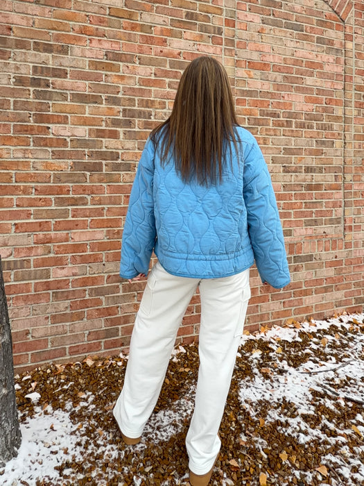 OCEAN BLUE QUILTED JACKET