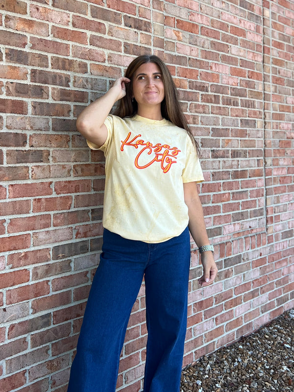YELLOW TIE DYE KC TEE