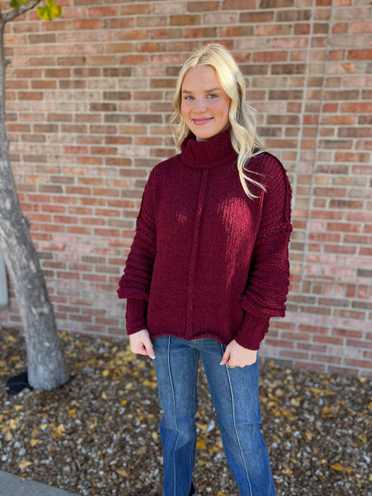 CRANBERRY CHUNKY SWEATER