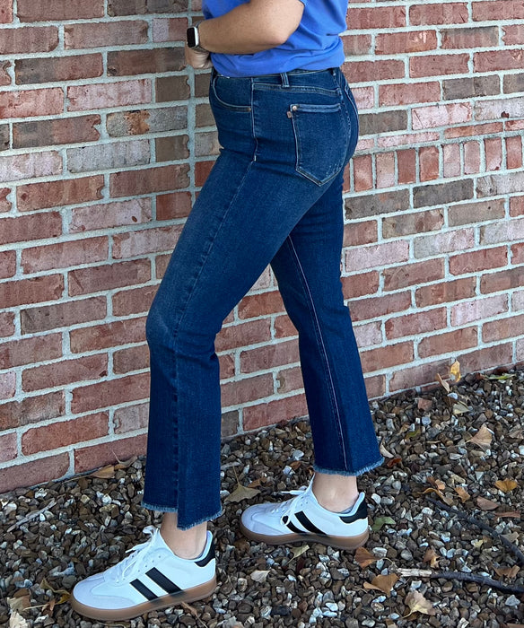 DARK WASH KICK FLARE JEAN