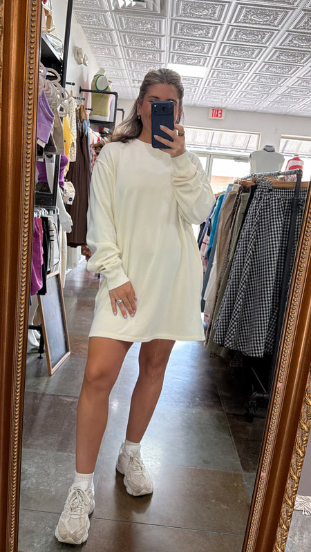 SWEATSHIRT DRESS- 3 COLORS