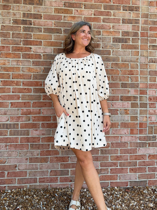 POLKA DOT MINI DRESS