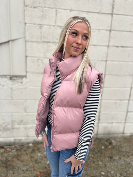 SMOOTH PUFFER VEST- 2 COLORS