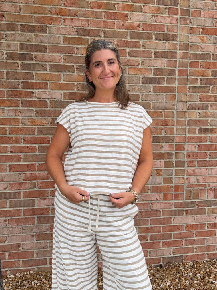 SWEETHEART STRIPED TOP- 2 COLORS