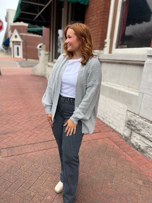 CHEVRON TEXTURED CARDIGAN- 2 COLORS