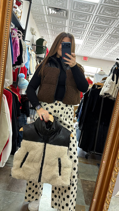 TWO TONE PUFF VEST- 2 COLORS