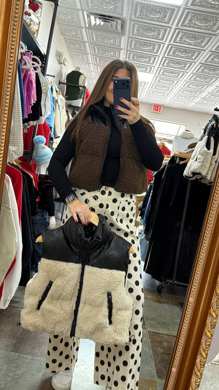TWO TONE PUFF VEST- 2 COLORS