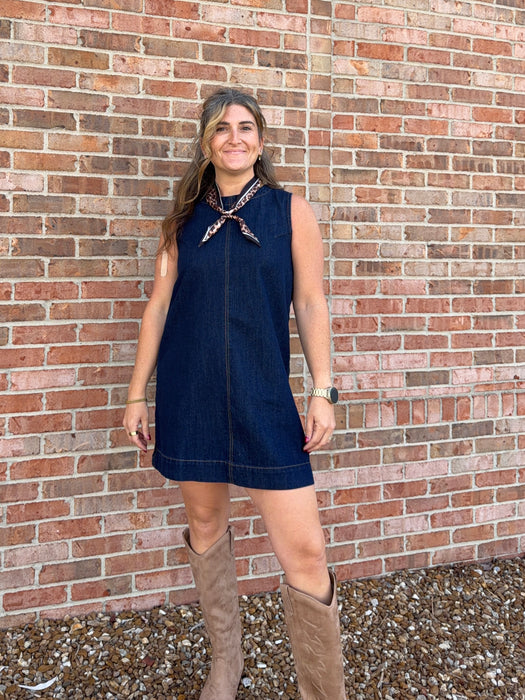 DARK DENIM TANK TOP DRESS