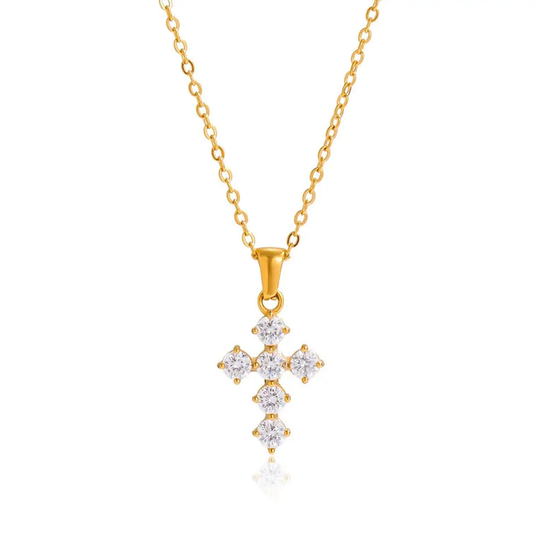 CRYSTAL CROSS NECKLACE