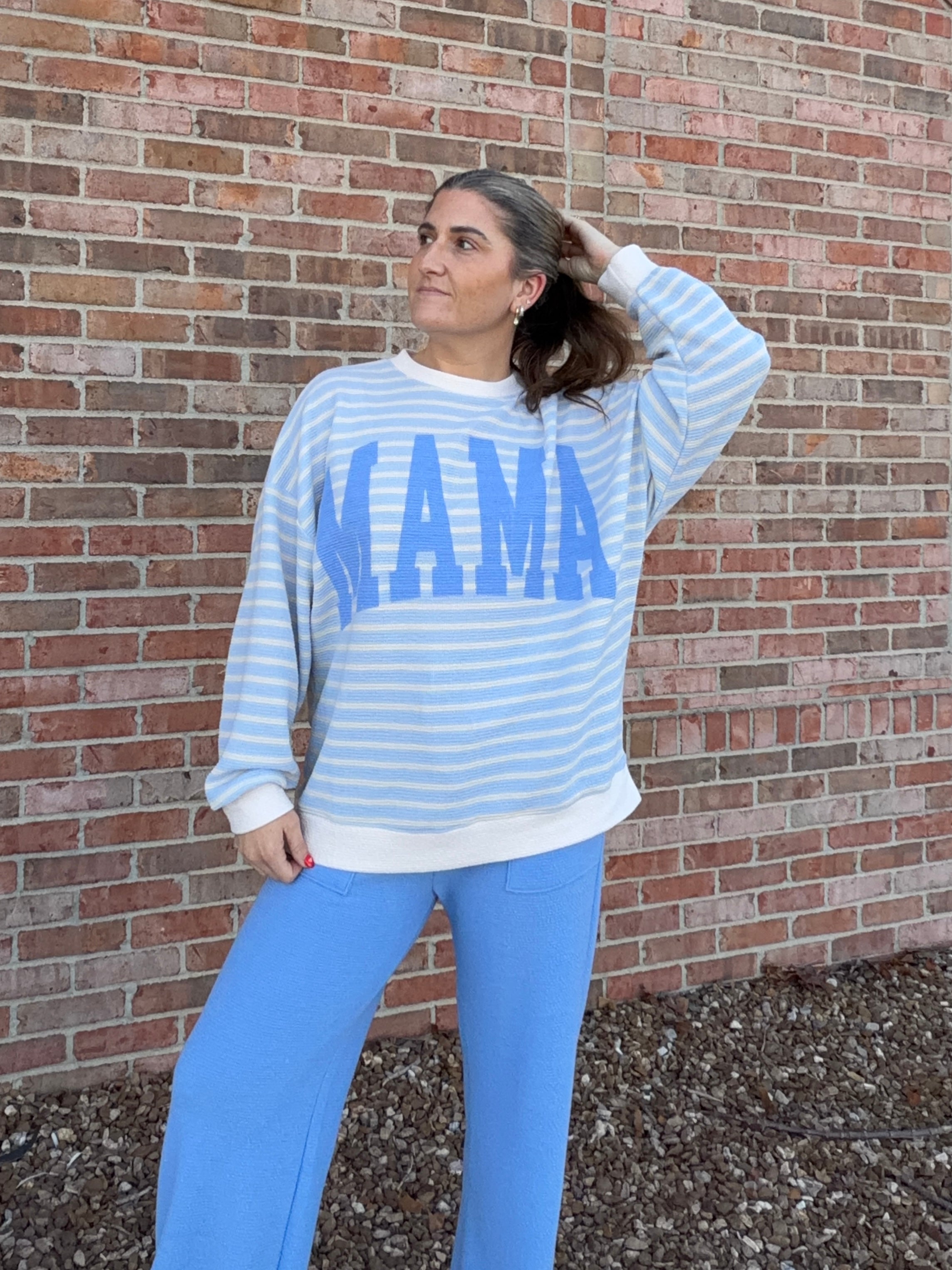 MAMA WAFFLE KNIT TOP- 2 COLORS