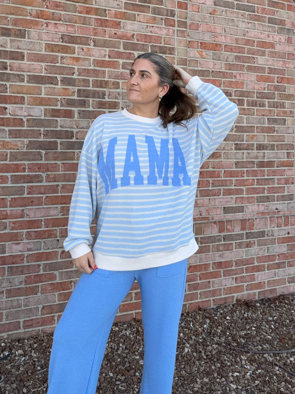 MAMA WAFFLE KNIT TOP- 2 COLORS