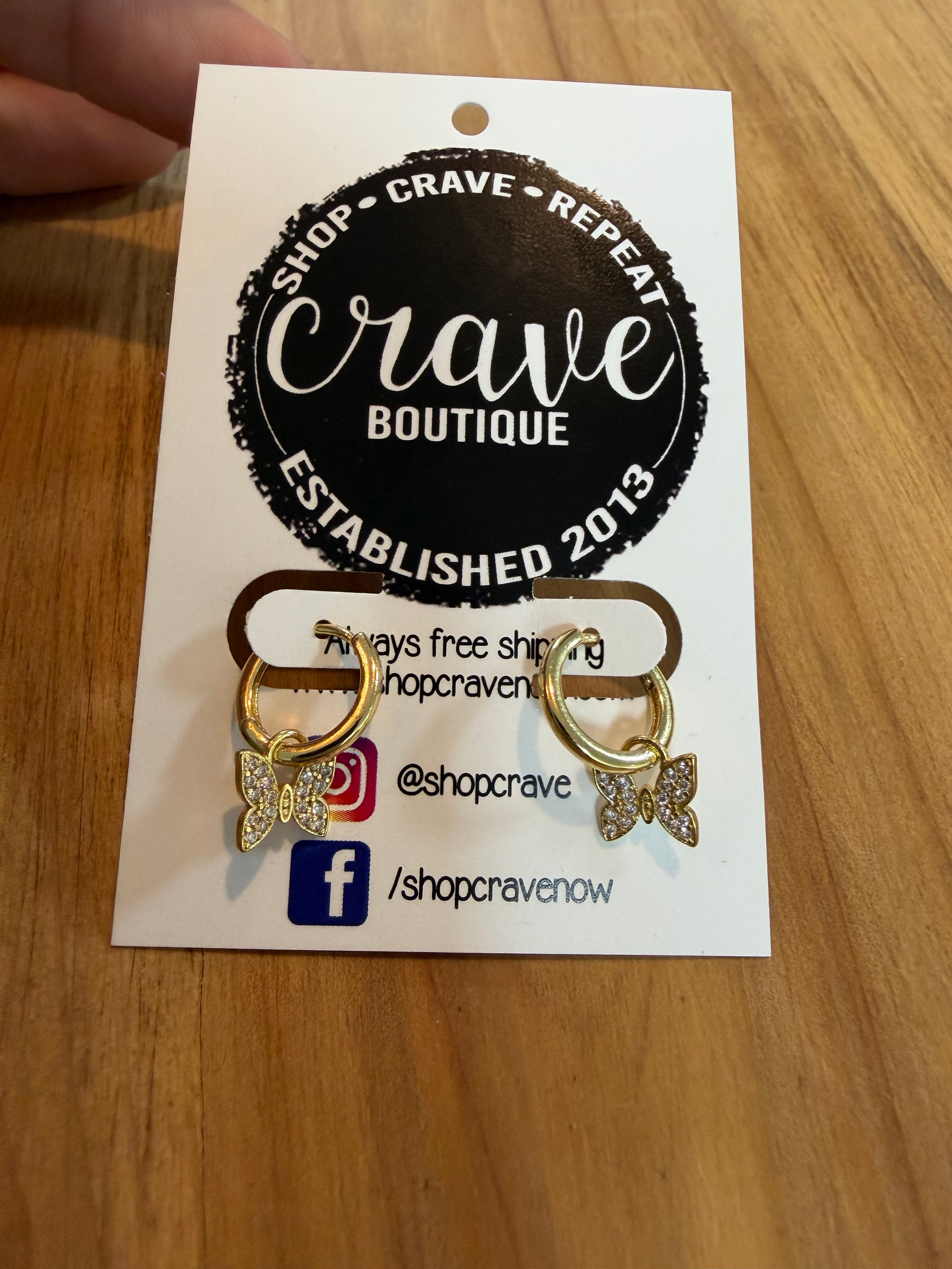 BUTTERLY CHARM HUGGIE HOOP