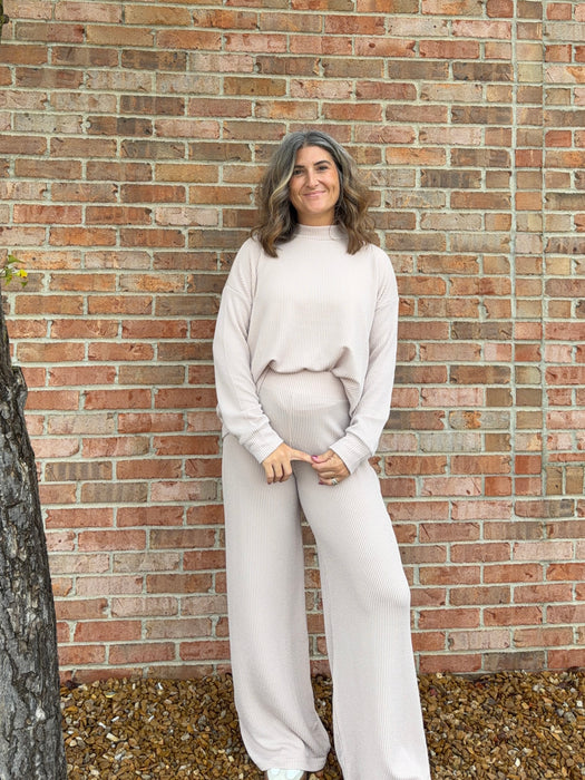 RIBBED MOCK NECK SET- 2 COLORS