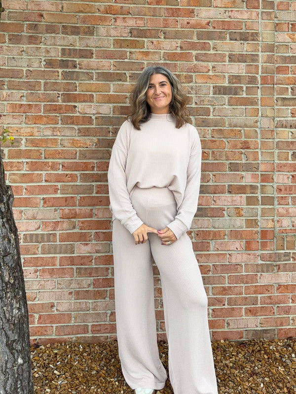 RIBBED MOCK NECK SET- 2 COLORS