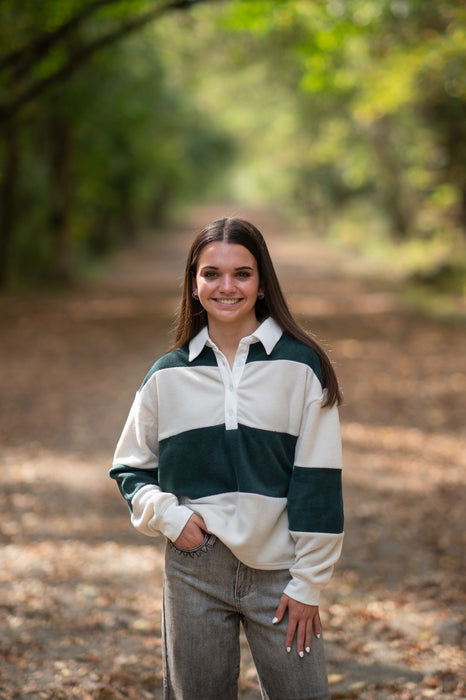 THICK STRIPED POLO TOP- 2 COLORS
