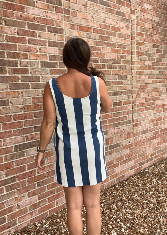 INDIGO STRIPED DRESS