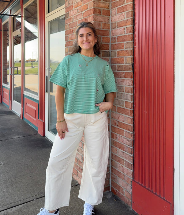 ECRU BARREL JEANS