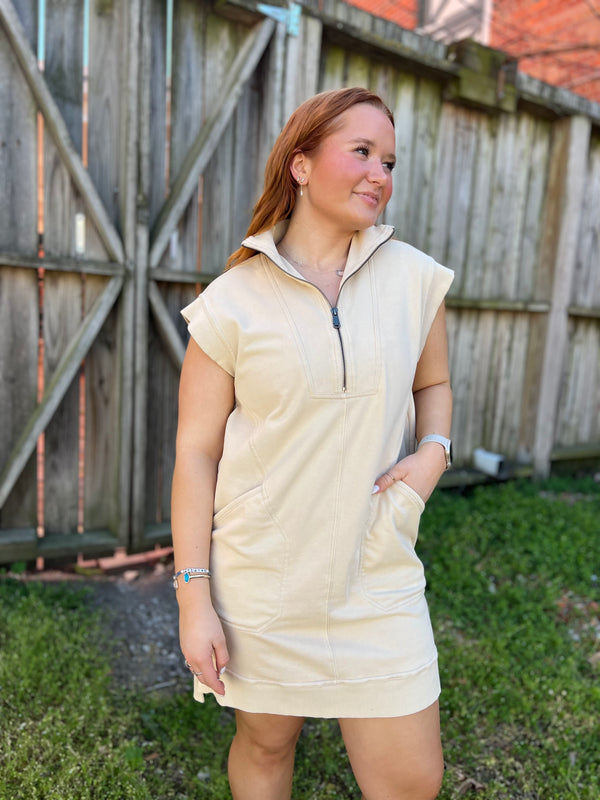 beige athletic dress Caroline Athletic Dress