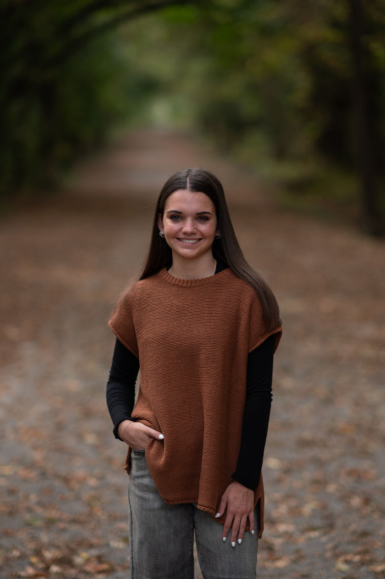 RUST SWEATER VEST