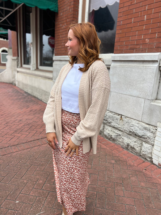 CHEVRON TEXTURED CARDIGAN- 2 COLORS