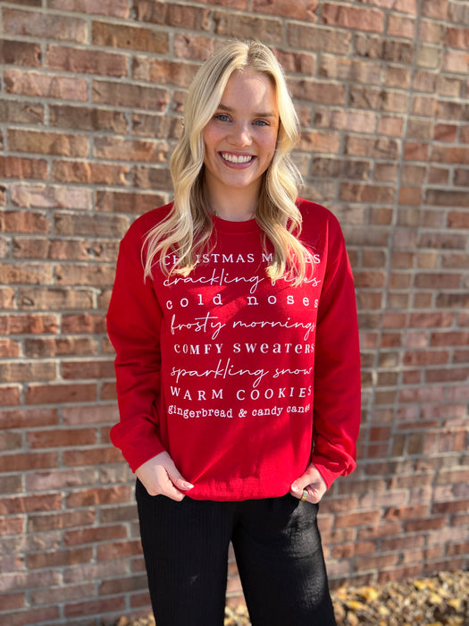 HOLIDAY FAVORITES LIST SWEATSHIRT