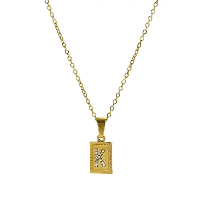 INITIAL TAG WATERPROOF NECKLACE