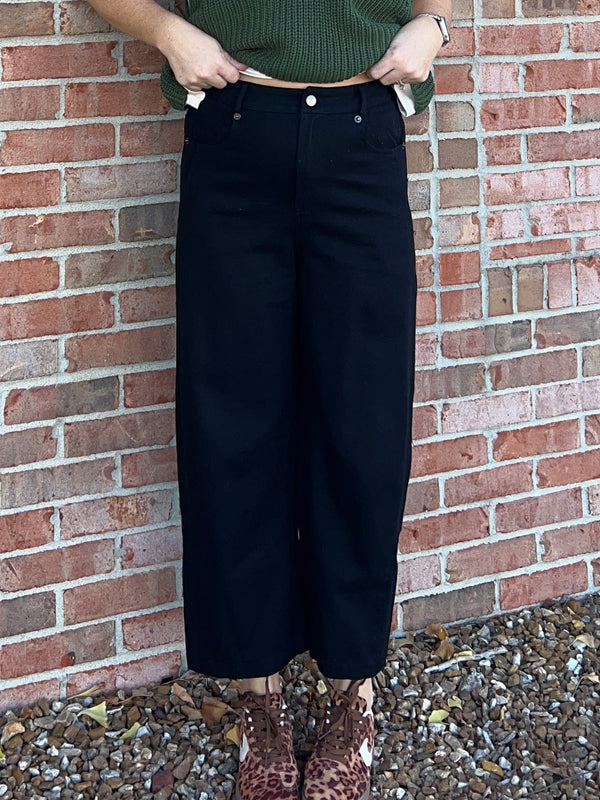 WIDE LEG DENIM PANTS- 2 COLORS