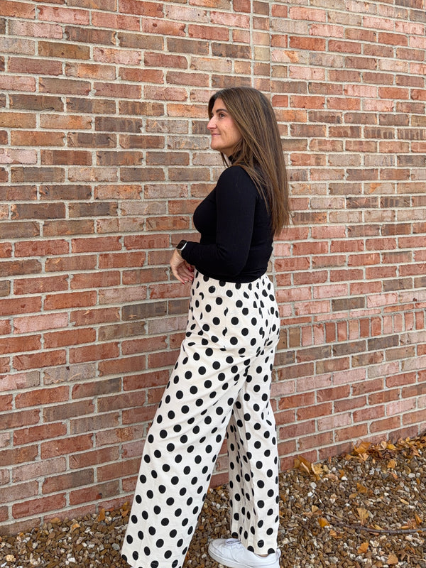 POLKA DOT PANTS- 2 COLORS – Crave Boutique