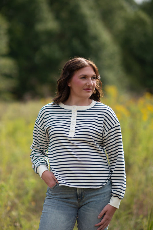 STRIPED HENLEY TOP