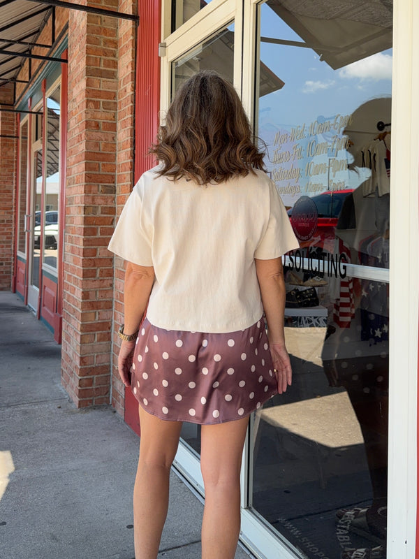 POLKA DOT SATIN SKIRT