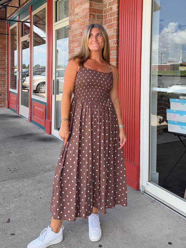 POLKA DOT MIDI DRESS
