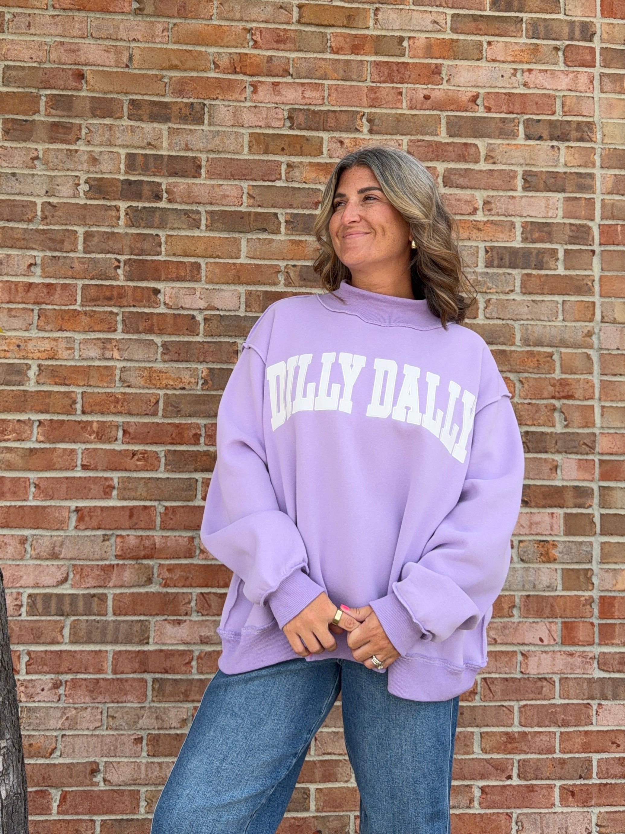 DILLY DALLY MOCK NECK SWEATSHIRT