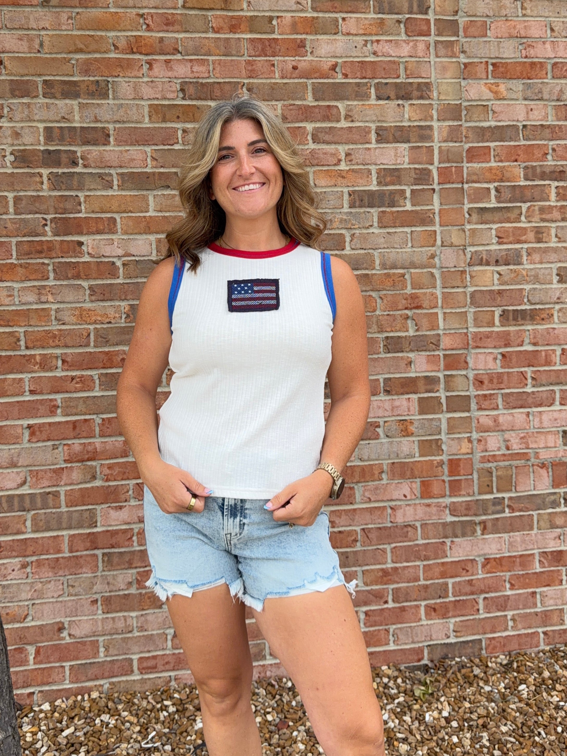 FLAG PATCH TANK TOP