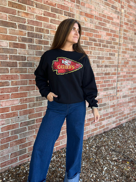FAUX SEQUINS CHIEFS SWEATSHIRT